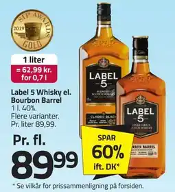 Fleggaard Label 5 Whisky el. Bourbon Barrel tilbud