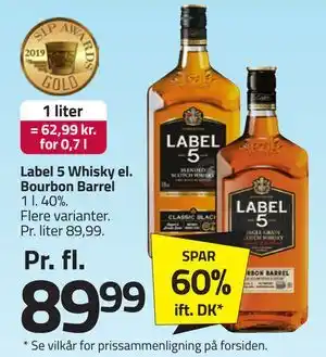Fleggaard Label 5 Whisky el. Bourbon Barrel tilbud
