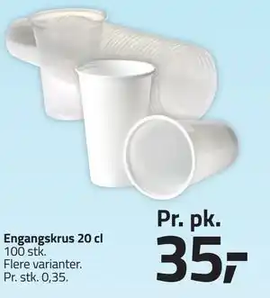 Fleggaard Engangskrus 20 cl tilbud