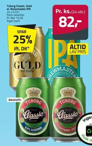 Fleggaard Tuborg Classic, Guld el. Brewmaster IPA tilbud