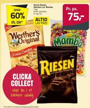 Fleggaard Storck Riesen, Werther’s el. Mamba tilbud