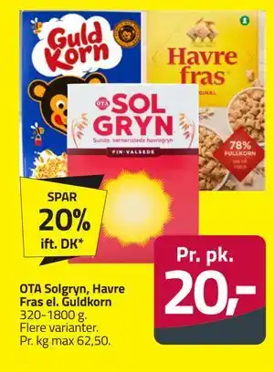 Fleggaard OTA Solgryn, Havre Fras el. Guldkorn tilbud