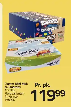 Fleggaard Cloetta Mini Muh el. Smarties tilbud