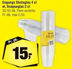 Calle Engangs Shotsglas 4 cl el. Snapseglas 2 cl tilbud