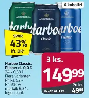 Fleggaard Harboe Classic, Pilsner el. 0,0 % tilbud
