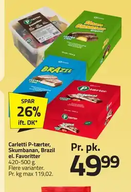 Fleggaard Carletti P-tærter, Skumbanan, Brazil el. Favoritter tilbud