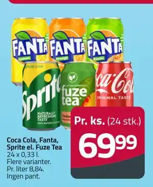 Fleggaard Coca Cola, Fanta, Sprite el. Fuze Tea tilbud