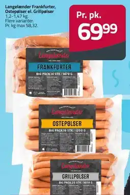 Fleggaard Langelænder Frankfurter, Ostepølser el. Grillpølser tilbud