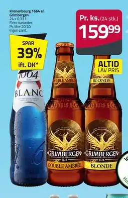 Fleggaard Kronenbourg 1664 el. Grimbergen tilbud