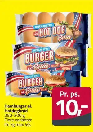 Fleggaard Hamburger el. Hotdogbrød tilbud