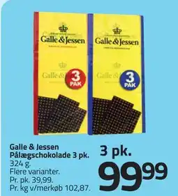 Fleggaard Galle & Jessen Pålægschokolade 3 pk tilbud