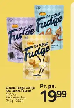 Fleggaard Cloetta Fudge Vanilje, Sea Salt el. Lakrids tilbud