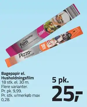 Fleggaard Bagepapir el. Husholdningsfilm tilbud