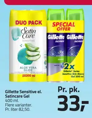 Fleggaard Gillette Sensitive el. Satincare Gel tilbud