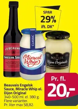 Fleggaard Beauvais Engelsk Sauce, Miracle Whip el. Dijon Original tilbud