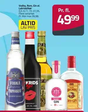 Fleggaard Vodka, Rom, Gin el. Lakridslikør tilbud