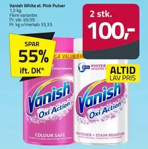 Fleggaard Vanish White el. Pink Pulver tilbud