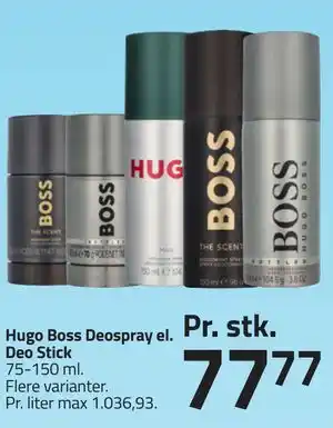 Fleggaard Hugo Boss Deospray el. Deo Stick tilbud