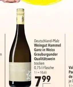 Citti Deutschland-Pfalz Weingut Hammel Ganz in Weiss Grauburgunder Qualitätswein trocken tilbud
