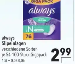 Citti always Slipeinlagen tilbud