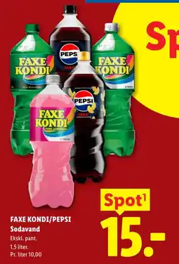 Lidl Faxe kondi / Pepsi Sodavand tilbud