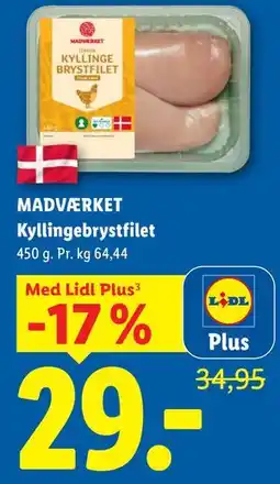 Lidl MADVÆRKET Kyllingebrystfilet, App-pris tilbud