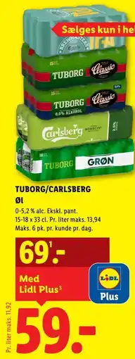 Lidl TUBORG/CARLSBERG Øl tilbud