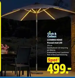 Lidl LIVARNO HOME Parasol med LED tilbud