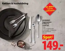 Lidl Silvercrest Højglanspoleret bestiksæt af rustfrit stål tilbud