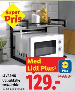 Lidl Livarno Udtrækkelig metalhylde tilbud
