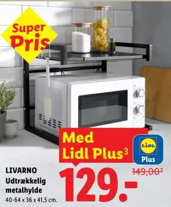 Lidl Livarno Udtrækkelig metalhylde tilbud