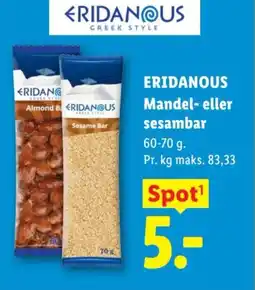 Lidl Eridanous Mandel- eller sesambar tilbud
