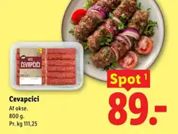 Lidl Cevapcici Af okse. 800 g. Pr. kg 111,25 tilbud