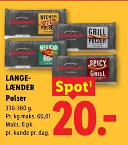 Lidl Lange-Lænder Pølser tilbud