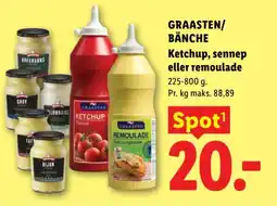 Lidl Graasten/Bänche Ketchup, sennep eller remoulade tilbud