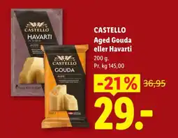 Lidl Castello Aged Gouda eller Havarti tilbud
