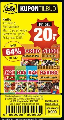 Calle Haribo (flere varianter) tilbud