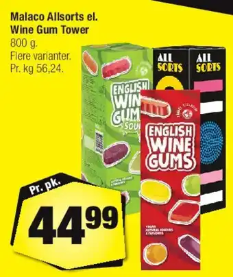 Calle Malaco Allsorts / Wine Gum Tower tilbud