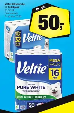 Calle Veltie Pure White (toiletpapir/køkkenrulle) tilbud