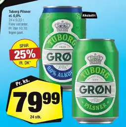 Calle Tuborg Grøn / Tuborg Pilsner 0,0% tilbud