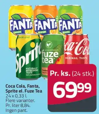 Fleggaard Coca Cola / Fanta / Sprite / Fuze Tea (24 x 0,33 l) tilbud