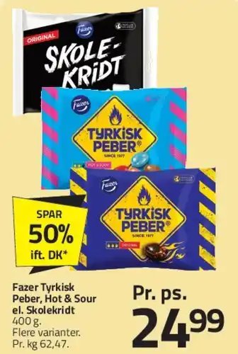 Fleggaard Fazer Tyrkisk Peber / Skolekridt tilbud