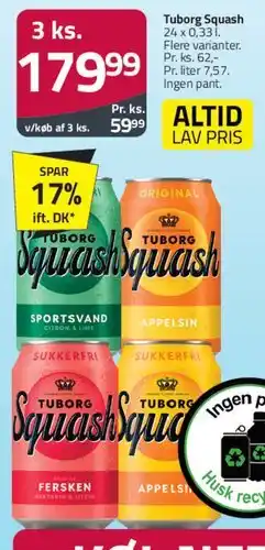 Fleggaard Tuborg Squash (dåser, flere varianter) tilbud