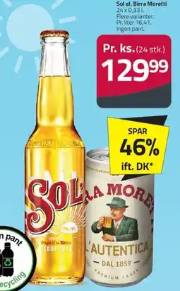 Fleggaard Sol / Birra Moretti tilbud