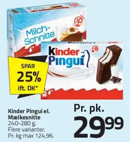 Fleggaard Kinder/ Milchschnitte / Kinder Pingui tilbud