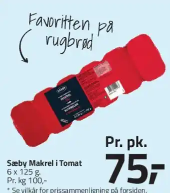 Fleggaard Sæby Makrel i Tomat (pakke) tilbud
