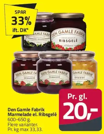 Fleggaard Den Gamle Fabrik Marmelade / Ribsgele tilbud