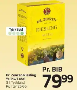 Fleggaard Dr. Zenzen Riesling Yellow Label (BIB) tilbud