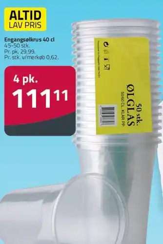 Fleggaard Engangskrus 40 cl tilbud