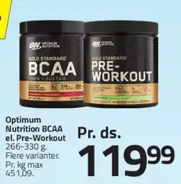 Fleggaard Optimum Nutrition BCAA / Pre-Workout tilbud